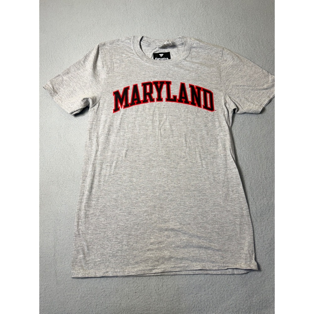 Fanatics Maryland Terrapins Mens Small Heather Gray Short Sleeve Graphic T-Shirt